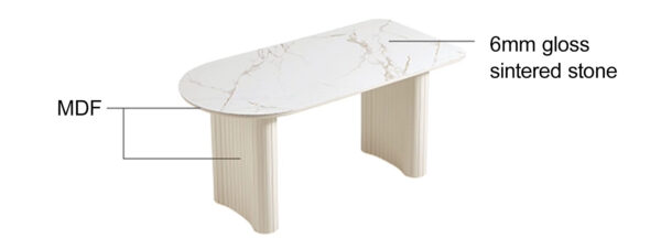 Basir Sintered Stone Dining Table - Image 7