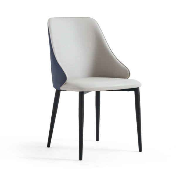 Yalene Faux Leather Chair – GreyBlue - Image 2