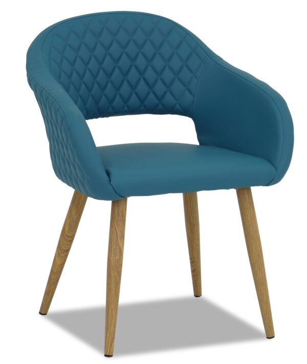 Kian Faux Leather Armchair – Teal - Image 2