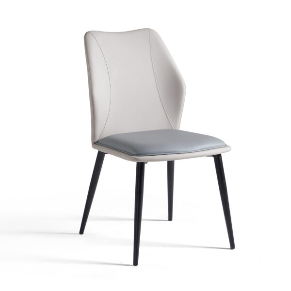Medwyn PU Leather Dining Chair – Grey - Image 2