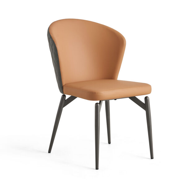 lvria Faux Leather Chair – Tawny - Image 2