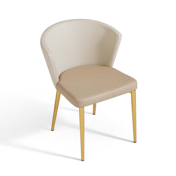 Zoltar CreamGold Faux Leather Dining Chair - Image 5