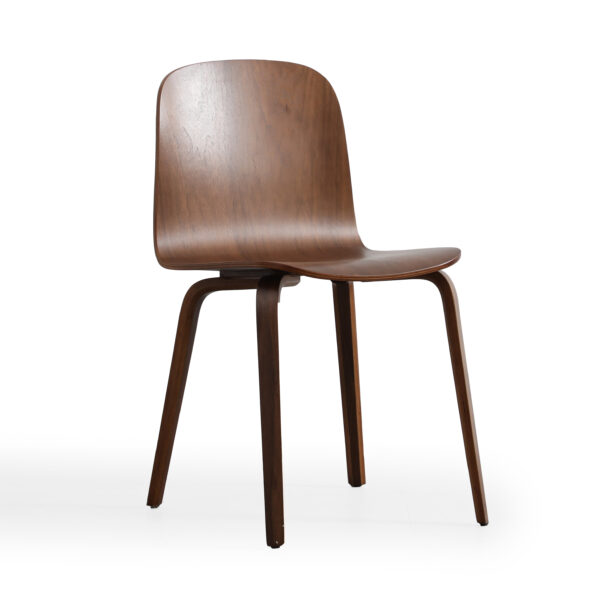 Koji Curved Oak Veneer Armless Chair - Image 9