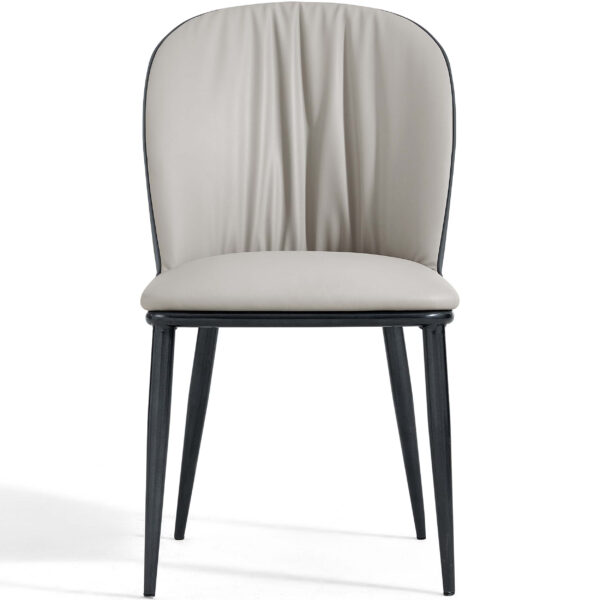 Julis Faux Leather Armless Chair – Light Grey