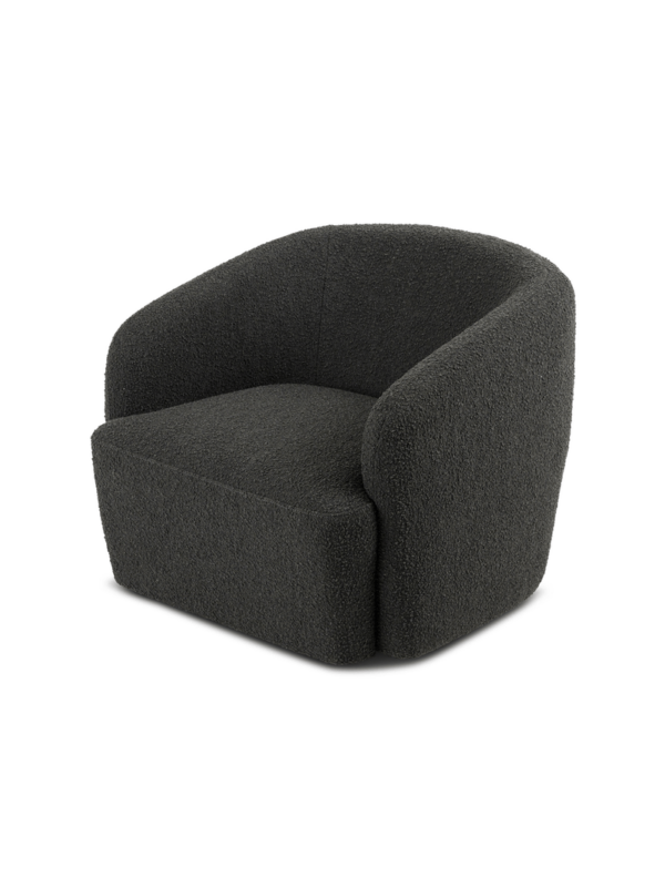 Elowen Curved Swivel Armchair – Boucle Fabric - Image 2