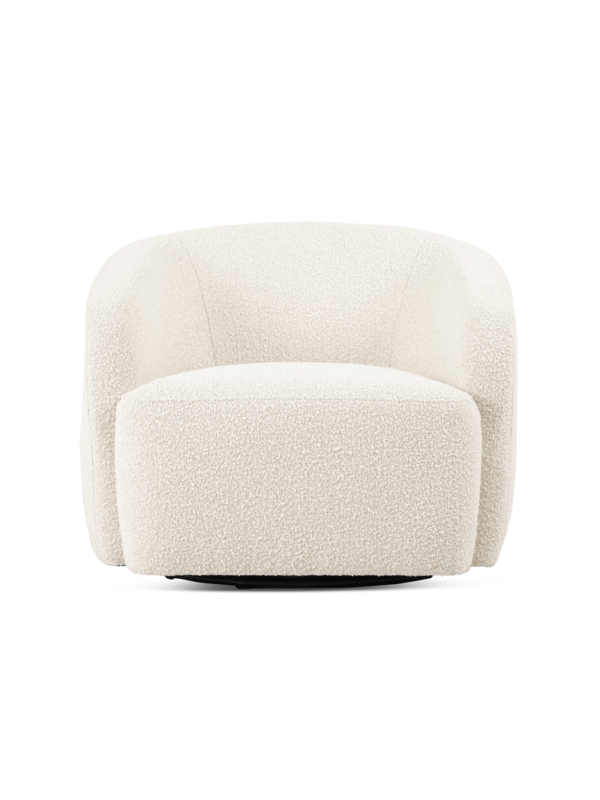 Elowen Curved Swivel Armchair – Boucle Fabric - Image 7