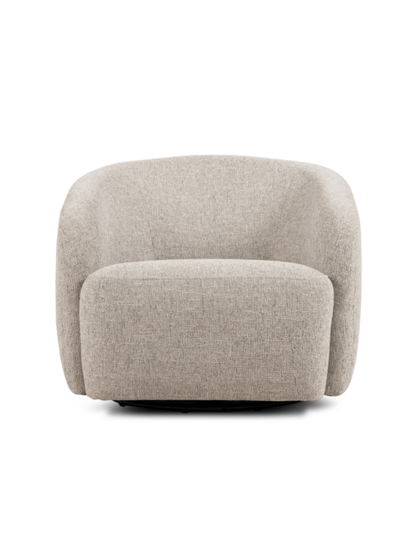Elowen Curved Swivel Armchair – Boucle Fabric - Image 8