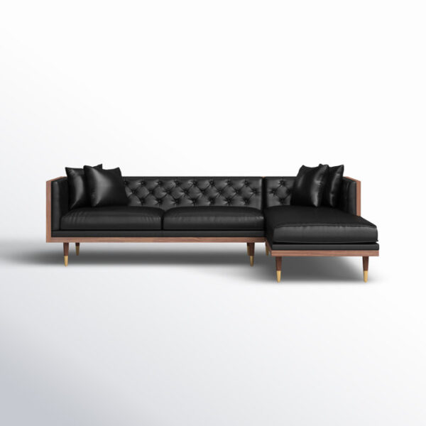 Lennox 2-Piece Leather Chaise Sectional - Image 3