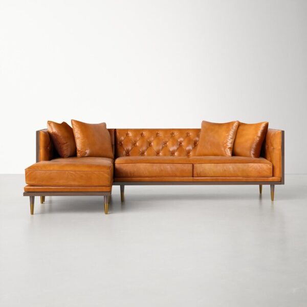 Lennox 2-Piece Leather Chaise Sectional