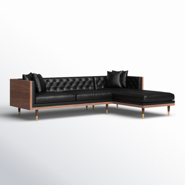 Lennox 2-Piece Leather Chaise Sectional - Image 5