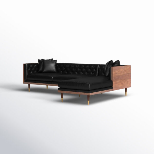 Lennox 2-Piece Leather Chaise Sectional - Image 6