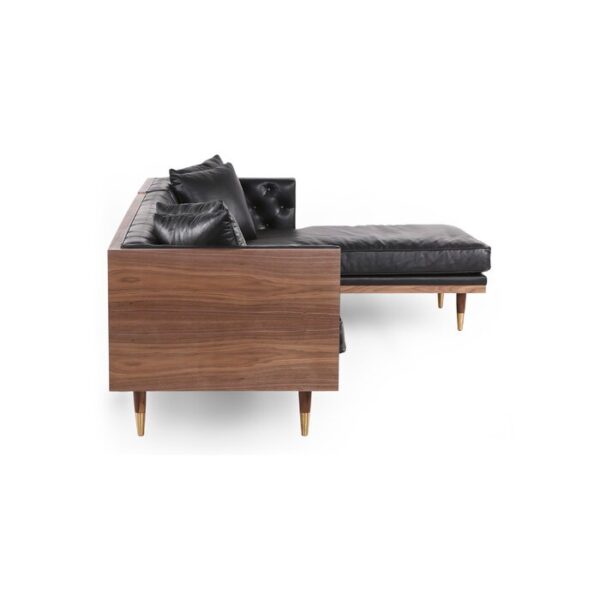 Lennox 2-Piece Leather Chaise Sectional - Image 4