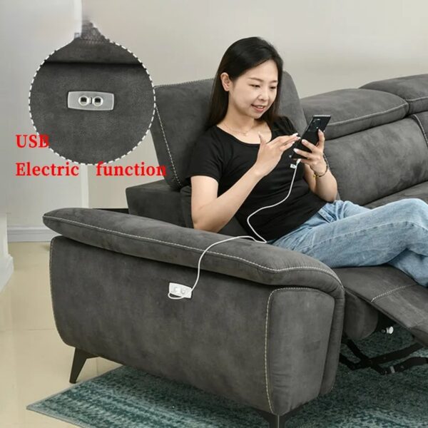 Moderno L-Shape 3-Seater Electric Recliner Sofa - Image 6
