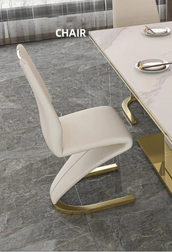 Lucenzo Modern Leather Dining Table Set - Image 9