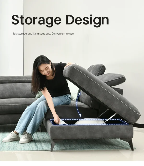 Moderno L-Shape 3-Seater Electric Recliner Sofa - Image 3