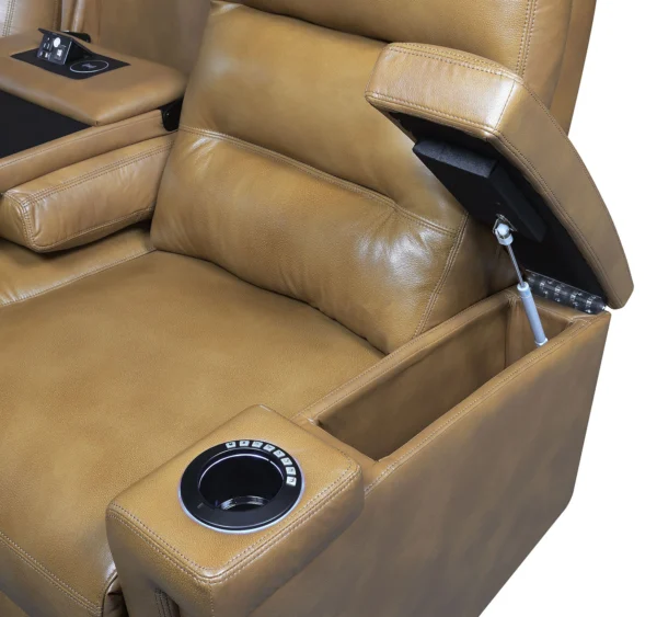 Valentio Premium 2-Seater Recliner Sofa with Console - Image 3