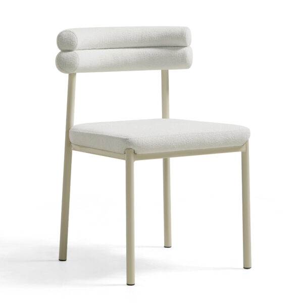 Aludra Sherpa Fleece Dining Chair – White - Image 2