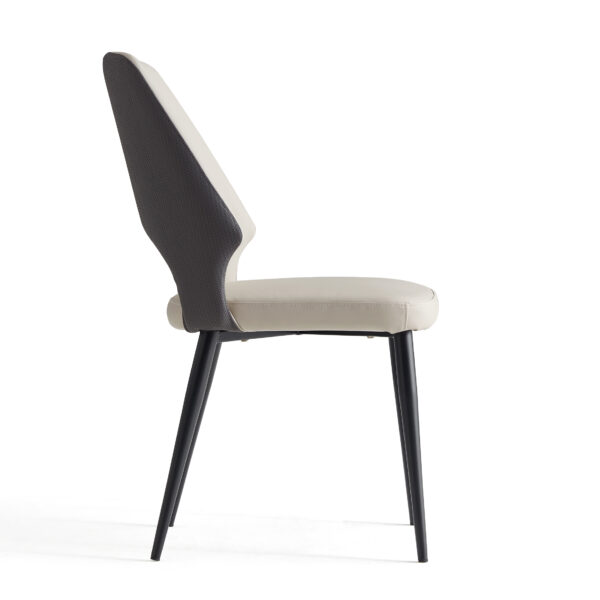 Patxi Faux Leather Dining Chair – Light Grey - Image 3