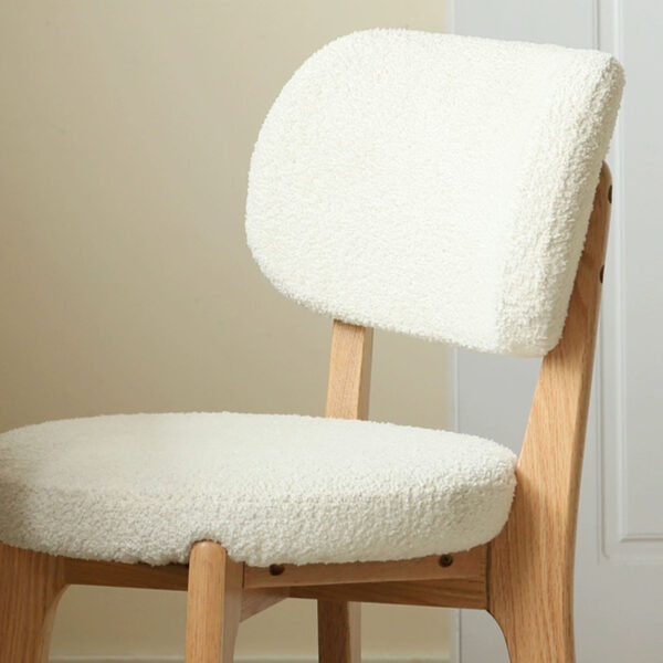 Lartius Boucle Fabric Oak Wood Chair - Image 7