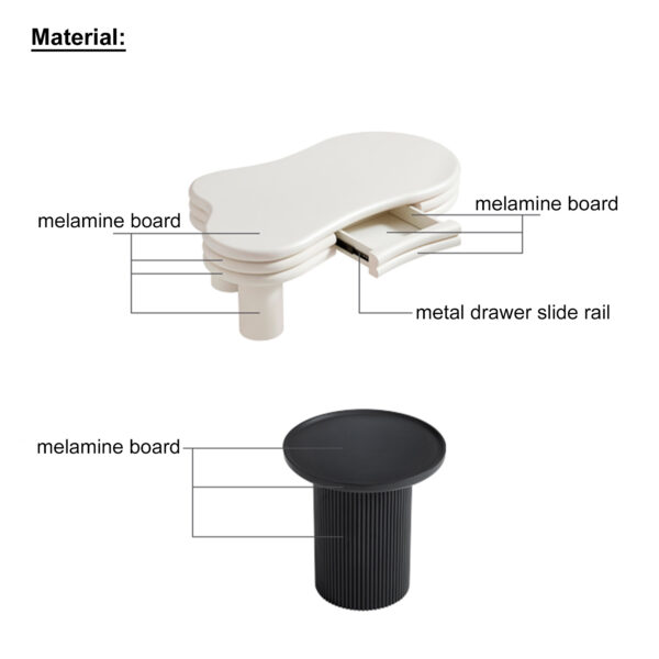 Altti 2-Piece CreamBlack Coffee Table Set - Image 5