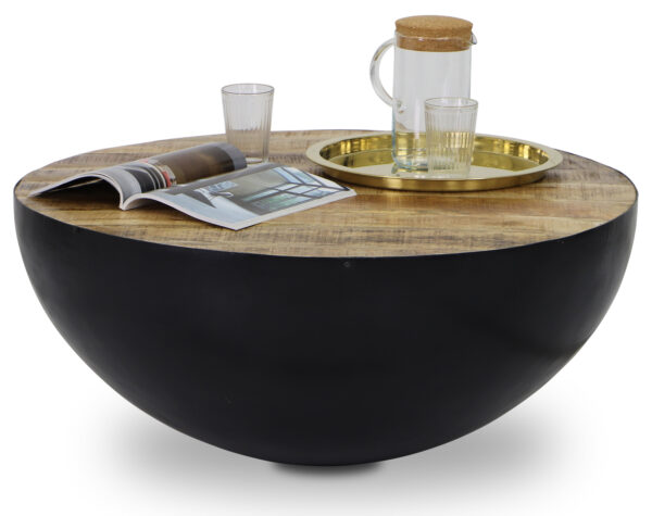 Yeng Reclaimed Mango Wood Drum Coffee Table - Image 4