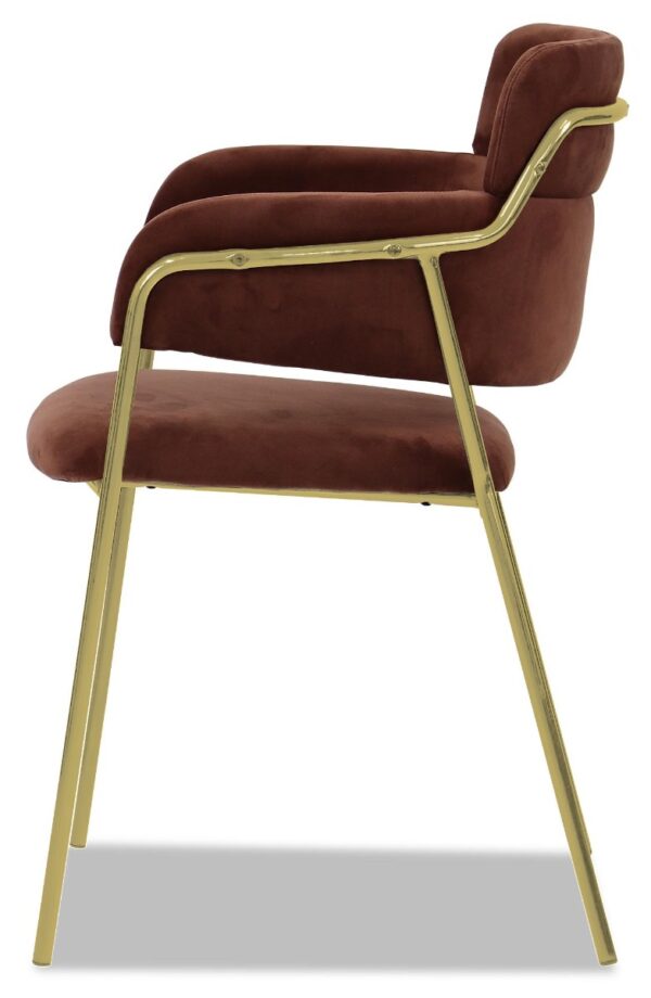 Emmiel Velvet Dining Chair with Gold Legs - Image 25