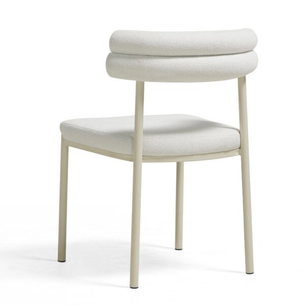 Aludra Sherpa Fleece Dining Chair – White - Image 4