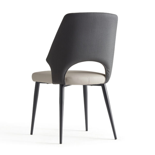 Patxi Faux Leather Dining Chair – Light Grey - Image 2