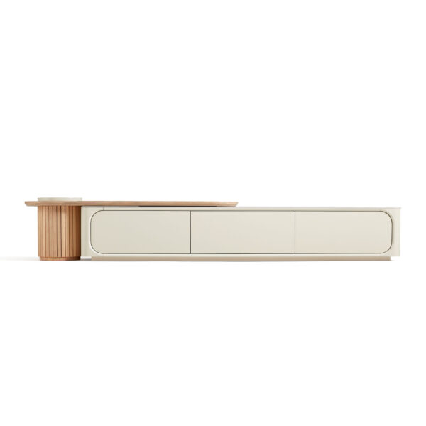 Wendell Extendable TV Console – Off-White Sintered Stone - Image 3