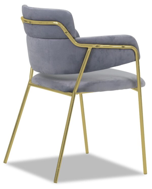 Emmiel Velvet Dining Chair with Gold Legs - Image 16