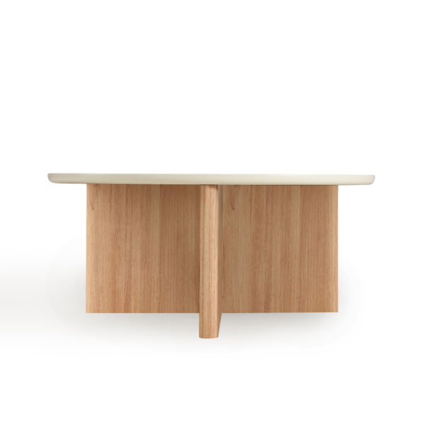 Zygmunt Round Coffee Table with 3 Padded Stools - Image 3