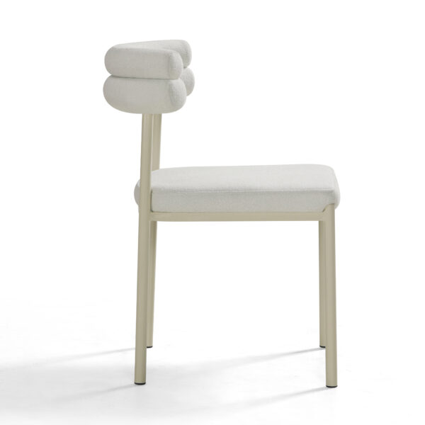 Aludra Sherpa Fleece Dining Chair – White - Image 3