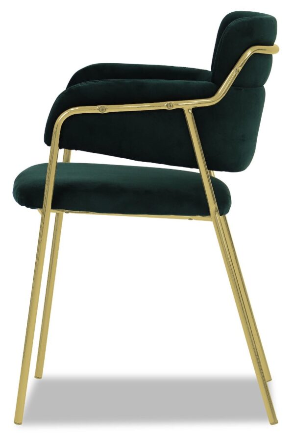 Emmiel Velvet Dining Chair with Gold Legs - Image 12
