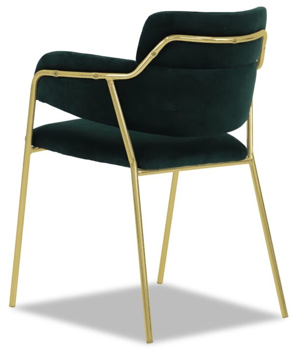 Emmiel Velvet Dining Chair with Gold Legs - Image 11