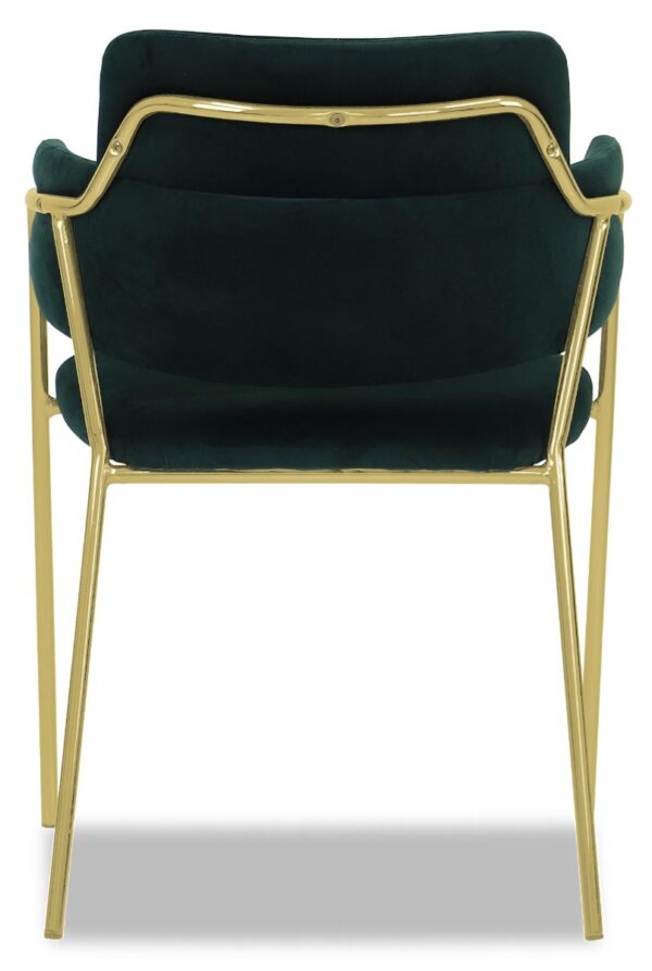 Emmiel Velvet Dining Chair with Gold Legs - Image 10