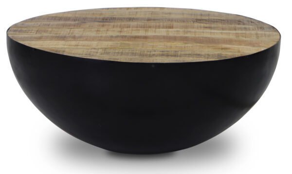 Yeng Reclaimed Mango Wood Drum Coffee Table - Image 2