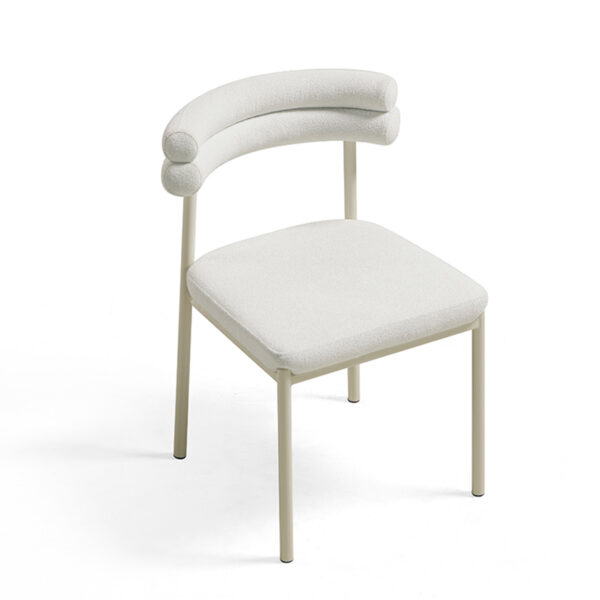 Aludra Sherpa Fleece Dining Chair – White - Image 5