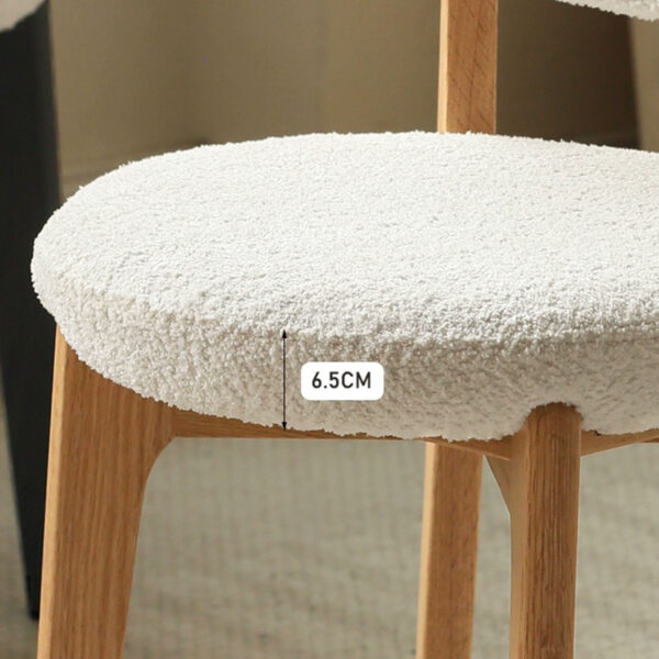 Lartius Boucle Fabric Oak Wood Chair - Image 2