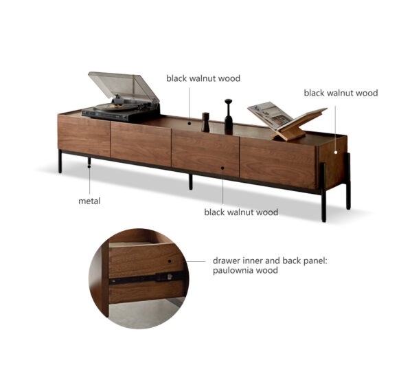 Decius Walnut Solid Wood TV Console - Image 2