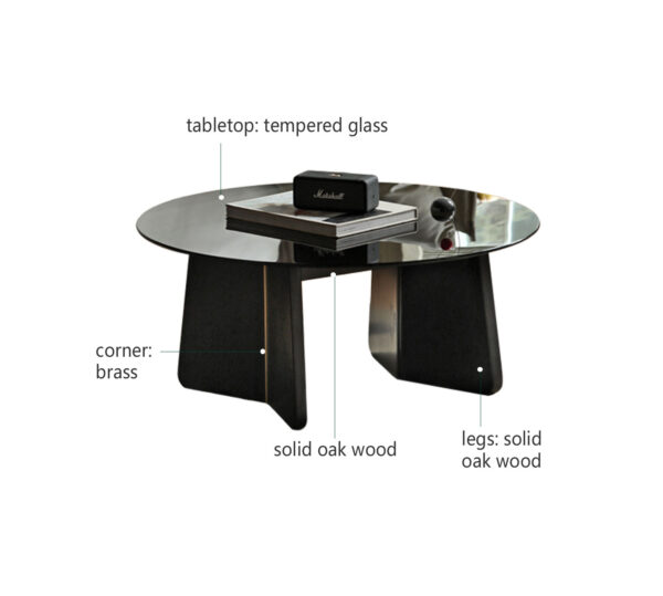 Gargrave Round Oak & Glass Coffee Table - Image 2