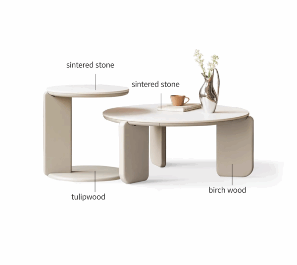 Pallavi Sintered Stone Nesting Coffee Table Set - Image 5