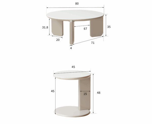 Pallavi Sintered Stone Nesting Coffee Table Set - Image 4